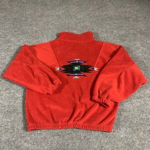 VTG‎ SDI Jacket Adult Large L Red Quarter Zip Fleece Pullover Aztec Southwestern